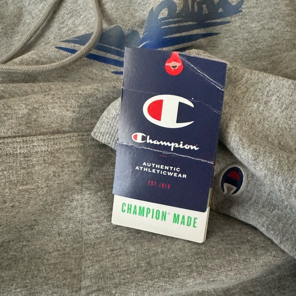 Champion Powerblend Waves Oxford Gray Fleece Hoodie Men Size S NWT - Picture 5 of 7